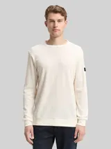TOM TAILOR Herren Langarmshirt mit Waffelstruktur, braun, Uni – Bild 4