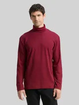 TOM TAILOR Herren Basic Rollkragenshirt, rot, Uni – Bild 4