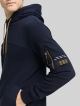 TOM TAILOR Herren Hoodie Sweatshirt mit Taschen, blau, Uni – Bild 6