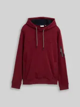 TOM TAILOR Herren Hoodie Sweatshirt mit Taschen, rot, Uni – Bild 3