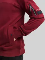 TOM TAILOR Herren Hoodie Sweatshirt mit Taschen, rot, Uni – Bild 6