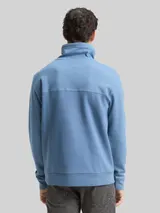 TOM TAILOR Herren Snood Sweatshirt mit Struktur-Mix, blau, Meliert – Bild 5