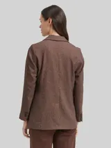 TOM TAILOR Damen Loose Fit Blazer, braun, Meliert – Bild 5