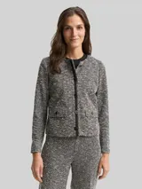 TOM TAILOR Damen Regular Fit Bouclé Jacke, schwarz, Meliert – Bild 4