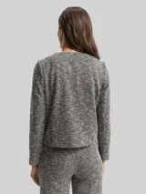 TOM TAILOR Damen Regular Fit Bouclé Jacke, schwarz, Meliert – Bild 5