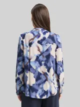 TOM TAILOR Damen Bluse mit Muster, blau, Gemustert – Bild 5