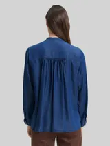 TOM TAILOR Damen Bluse mit Schleifen-Detail, blau, Uni – Bild 5