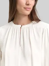 TOM TAILOR Damen Crinkle Bluse mit Raffungen, weiß, Uni – Bild 6