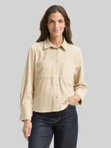 TOM TAILOR Damen Loose Fit Cordbluse, braun, Uni – Bild 4