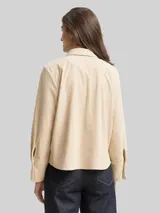 TOM TAILOR Damen Loose Fit Cordbluse, braun, Uni – Bild 5