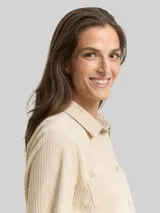 TOM TAILOR Damen Loose Fit Cordbluse, braun, Uni – Bild 6