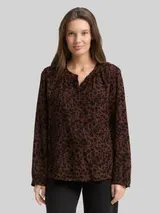 TOM TAILOR Damen Bluse mit Leo-Print, braun, Animalprint – Bild 4