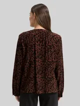 TOM TAILOR Damen Bluse mit Leo-Print, braun, Animalprint – Bild 5