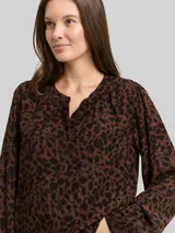 TOM TAILOR Damen Bluse mit Leo-Print, braun, Animalprint – Bild 6