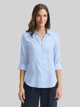 TOM TAILOR Damen Bluse mit Streifen in Glitzer-Optik, blau, Gestreift – Bild 4