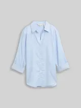 TOM TAILOR Damen Bluse mit Streifen in Glitzer-Optik, blau, Gestreift – Bild 3