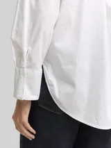 TOM TAILOR Damen Loose Fit Bluse mit Strasssteinen, weiß, Uni – Bild 6