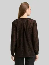 TOM TAILOR Damen Chiffon Bluse mit Leo-Print, braun, Animalprint – Bild 5
