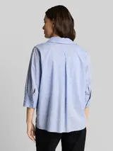 TOM TAILOR Damen Loose Fit Bluse mit Stickerei, blau, Gepunktet – Bild 5