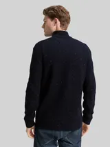 TOM TAILOR Herren Strickjacke mit Strukturmix, blau, Meliert – Bild 5