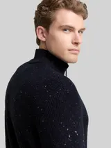 TOM TAILOR Herren Strickjacke mit Strukturmix, blau, Meliert – Bild 6