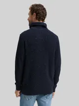 TOM TAILOR Herren Snood Strickpullover in Melange-Optik, blau, Meliert – Bild 5
