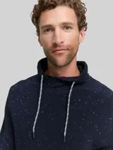 TOM TAILOR Herren Snood Strickpullover in Melange-Optik, blau, Meliert – Bild 6