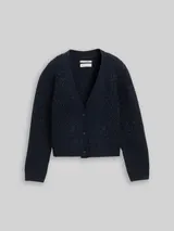 TOM TAILOR Mädchen Cardigan mit Glitzer-Effekt, blau, Uni – Bild 3