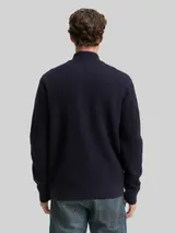 TOM TAILOR Herren Strickjacke mit Knopfleiste, blau, Uni – Bild 5
