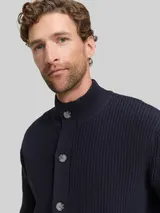 TOM TAILOR Herren Strickjacke mit Knopfleiste, blau, Uni – Bild 6
