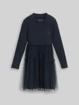 TOM TAILOR Mädchen Mini-Kleid mit Tüllrock, blau, Uni – Bild 3