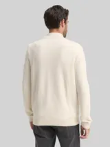 TOM TAILOR Herren Strickjacke mit Zopfmuster, braun, Uni – Bild 5