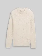 TOM TAILOR Herren Strickpullover mit Strukturmix, weiß, Meliert – Bild 3
