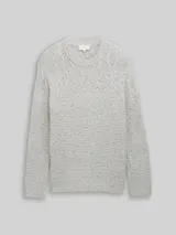 TOM TAILOR Herren Strickpullover mit Strukturmix, grau, Meliert – Bild 3