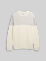 TOM TAILOR Herren Strickpullover mit Rundhalsausschnitt, grau, Meliert – Bild 3