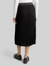TOM TAILOR Damen Plissee Midi-Rock mit Glitzer-Detail, schwarz, Uni – Bild 5