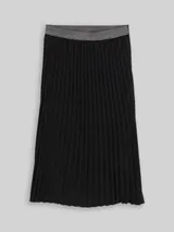 TOM TAILOR Damen Plissee Midi-Rock mit Glitzer-Detail, schwarz, Uni – Bild 3