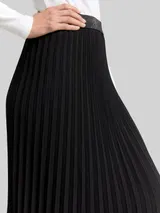 TOM TAILOR Damen Plissee Midi-Rock mit Glitzer-Detail, schwarz, Uni – Bild 6