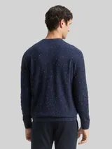 TOM TAILOR Herren Strickpullover mit Rundhalsausschnitt, blau, Meliert – Bild 5