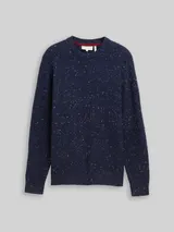 TOM TAILOR Herren Strickpullover mit Rundhalsausschnitt, blau, Meliert – Bild 3