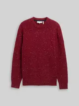 TOM TAILOR Herren Strickpullover mit Rundhalsausschnitt, rot, Meliert – Bild 3