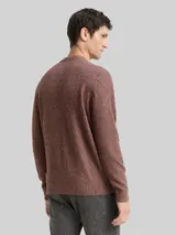 TOM TAILOR Herren Strickpullover mit Rundhalsausschnitt, braun, Meliert – Bild 5