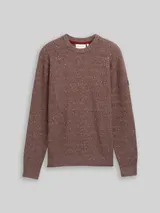 TOM TAILOR Herren Strickpullover mit Rundhalsausschnitt, braun, Meliert – Bild 3