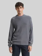 TOM TAILOR Herren Strickpullover mit Wollanteil, grau, Meliert – Bild 4