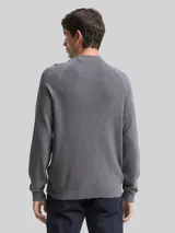 TOM TAILOR Herren Strickpullover mit Wollanteil, grau, Meliert – Bild 5