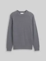 TOM TAILOR Herren Strickpullover mit Wollanteil, grau, Meliert – Bild 3