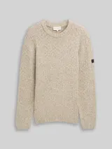 TOM TAILOR Herren Strickpullover in Melange-Optik, weiß, Meliert – Bild 3