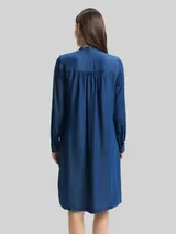 TOM TAILOR Damen Jeanskleid mit Schleifen-Detail, blau, Uni – Bild 5