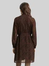 TOM TAILOR Damen Chiffon-Kleid mit Leo-Print, braun, Animalprint – Bild 5