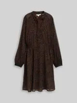 TOM TAILOR Damen Chiffon-Kleid mit Leo-Print, braun, Animalprint – Bild 3